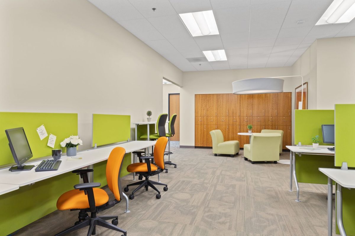 Open coworking workspace